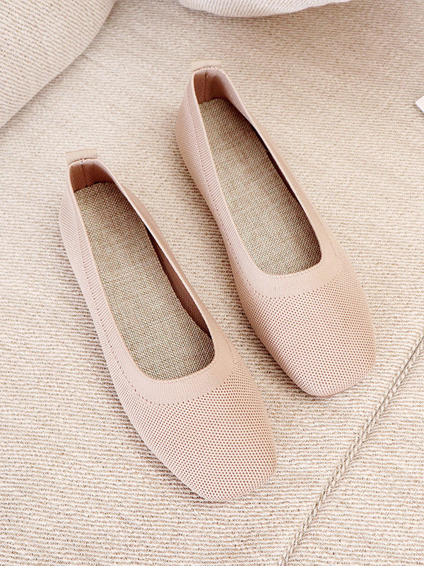 flowersverse Breathable Solid Color Flat Shoes