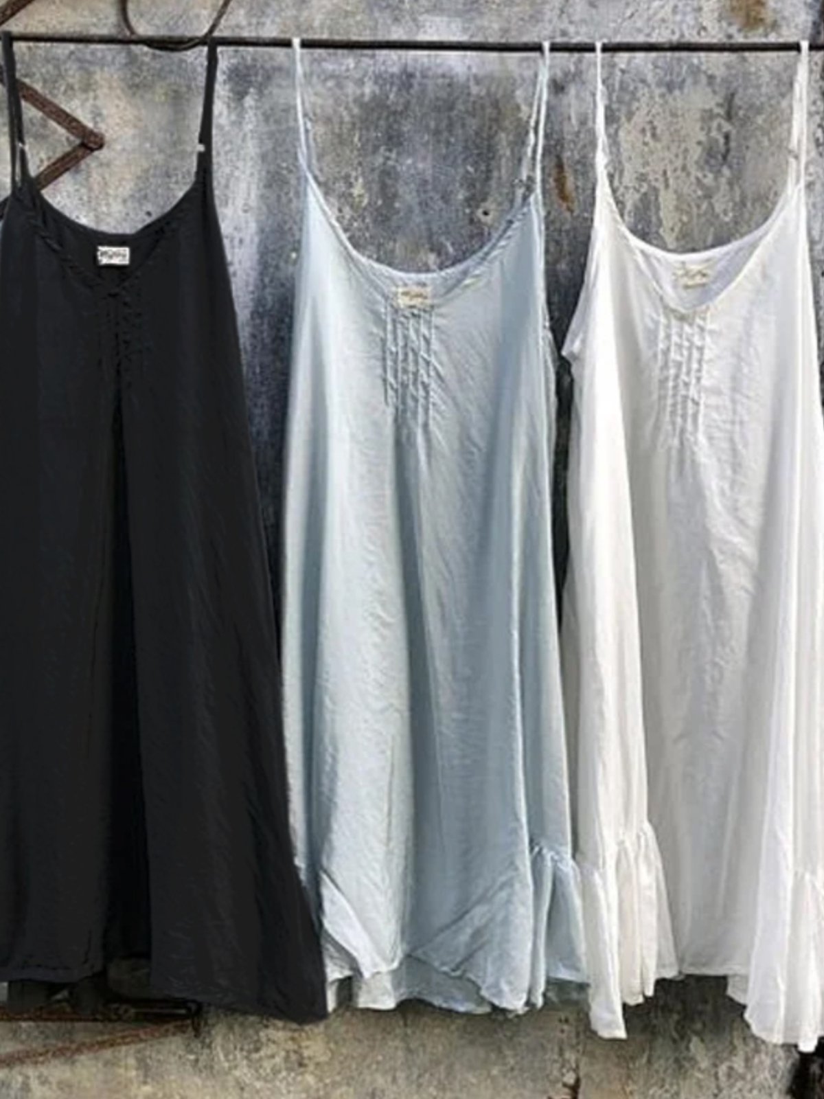 flowersverse Casual Solid Summer Holiday Linen Sleeveless Mini Dress