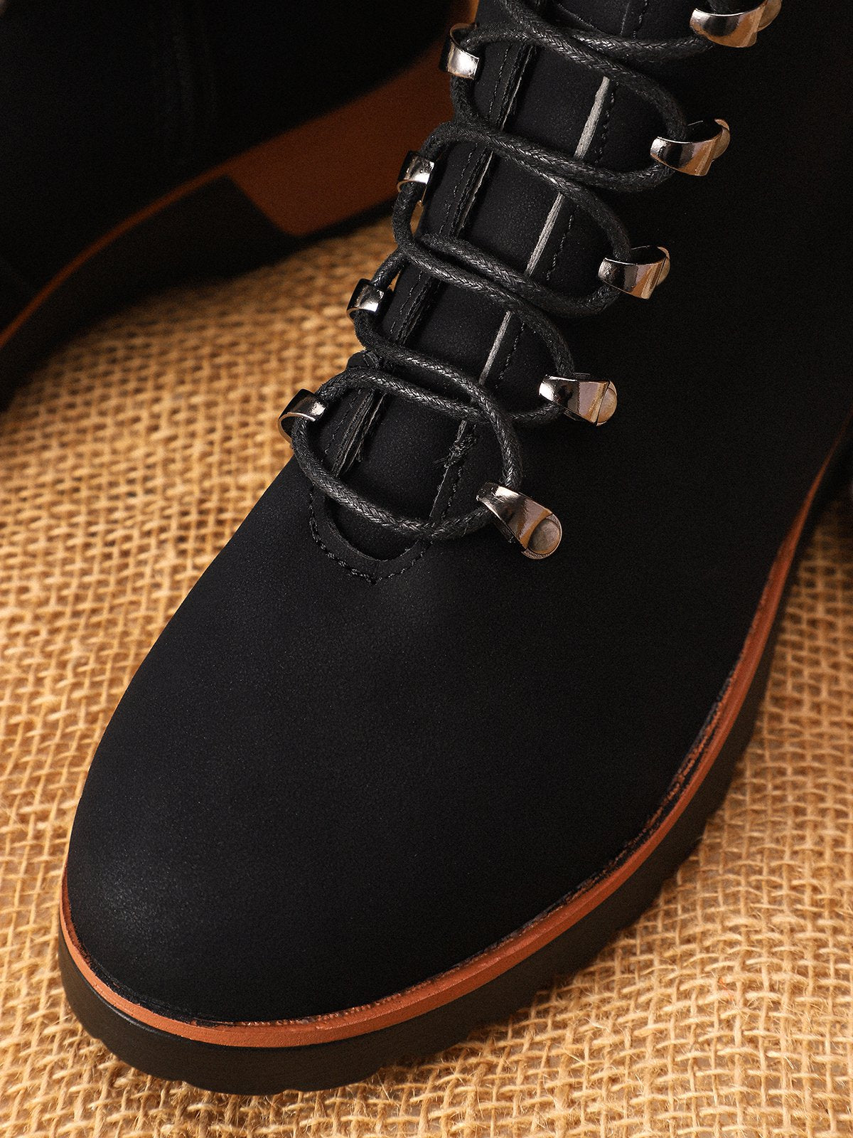 flowersverse Retro Suede Zipper Martin Combat Boots