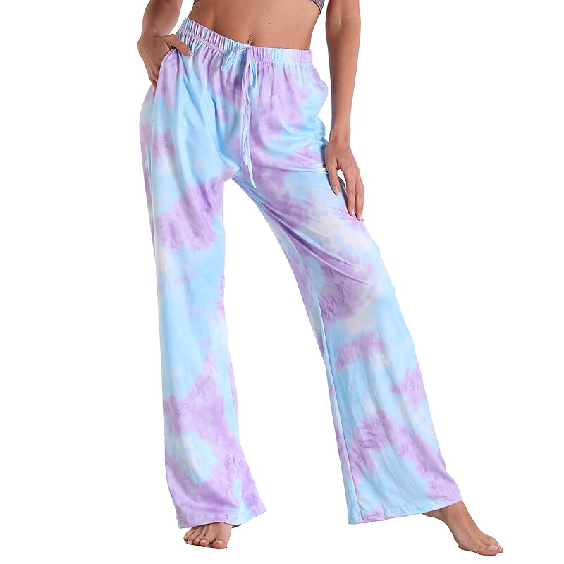 flowersverse Women's Christmas Pjs Women's Plus Size Pajamas Bottom 1 PCS Grid / Plaid Fashion Comfort Sport Home Party Club Bamboo Gift Long Pant Basic Print Pocket Spring Summer Light Pink White