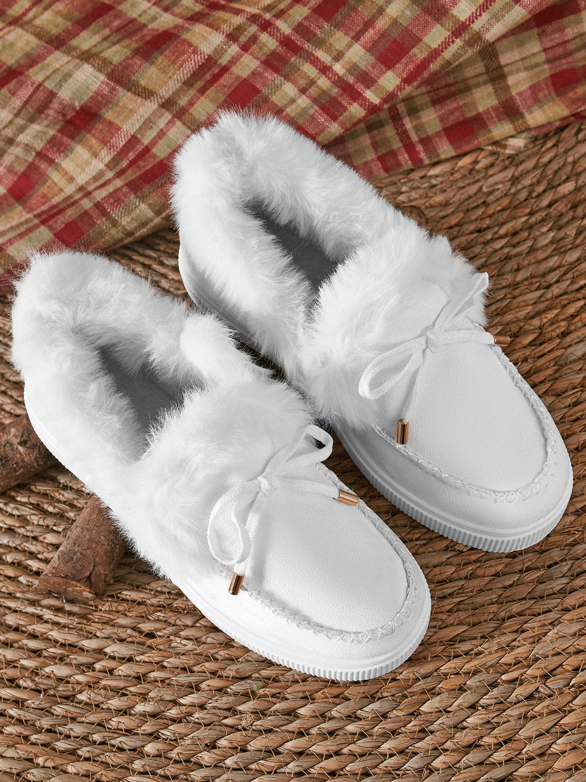 flowersverse Winter Warm Daily Flat Heel Closed Toe Boots