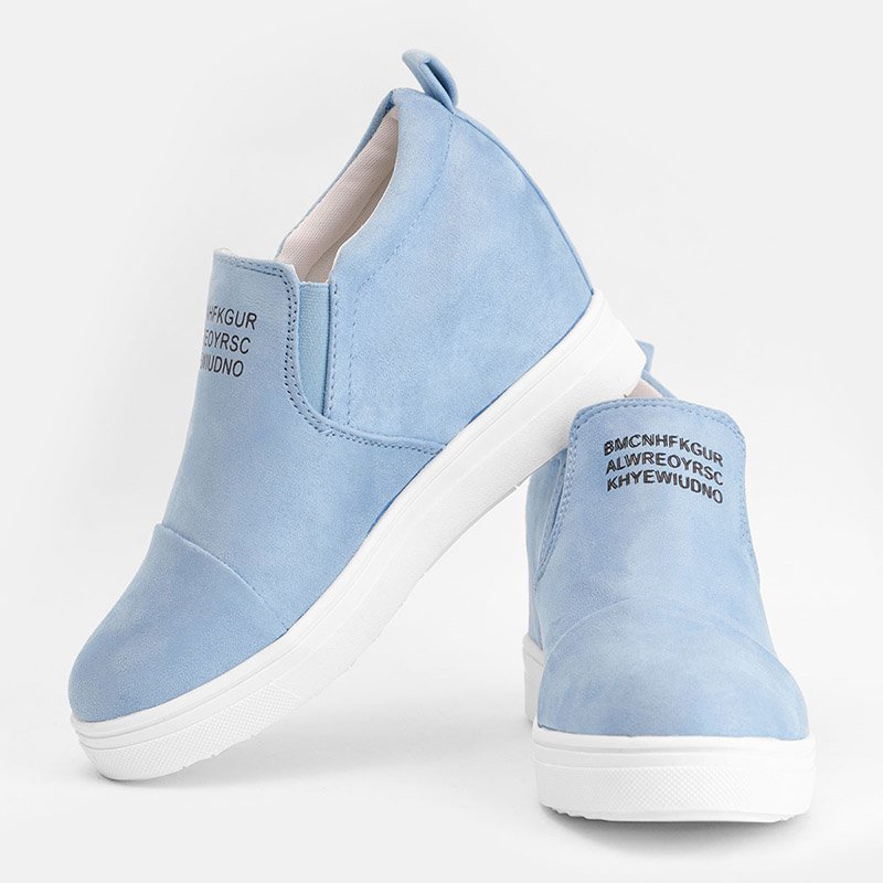 flowersverse Women Faux Suede Wedge heel Sneakers Slip on Breathable Shoes