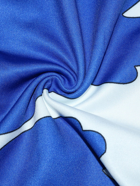 flowersverse Turtleneck Cow Print Bodycon Dress BO3031