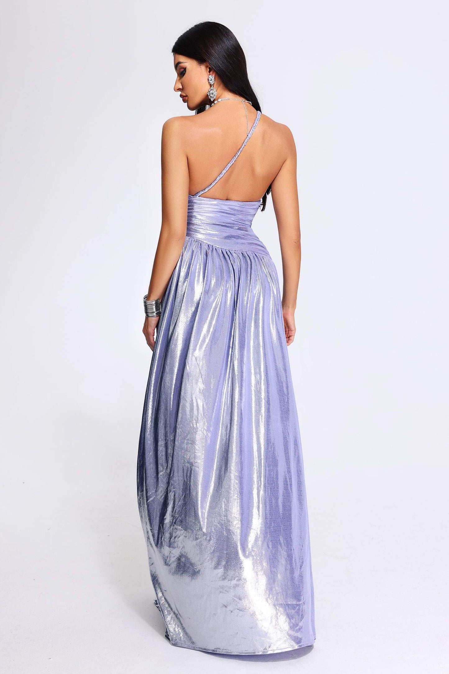 flowersverse Evani One Shoulder Cutout Maxi Dress