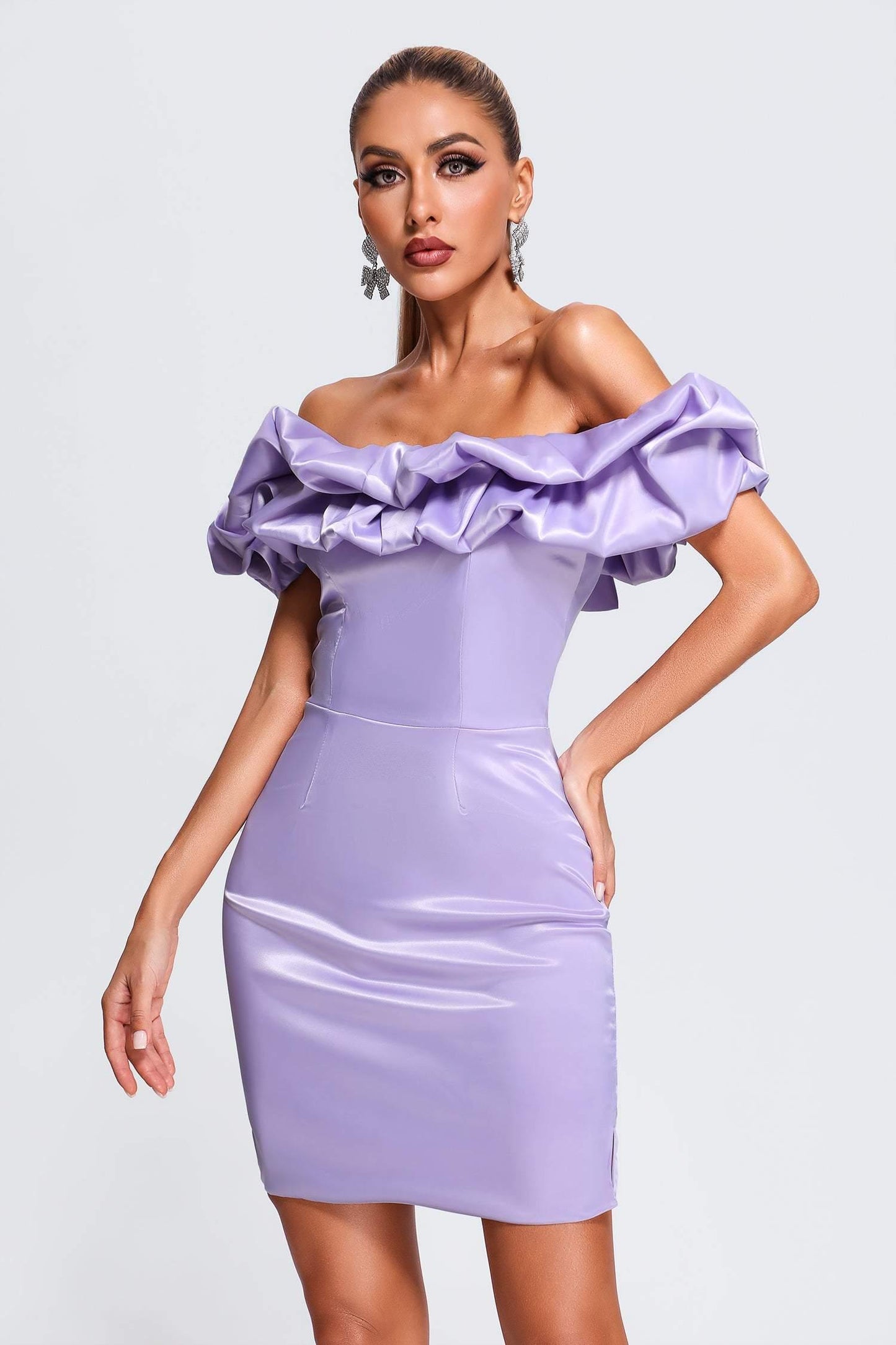 flowersverse Rebecca Off Shoulder Mini Dress