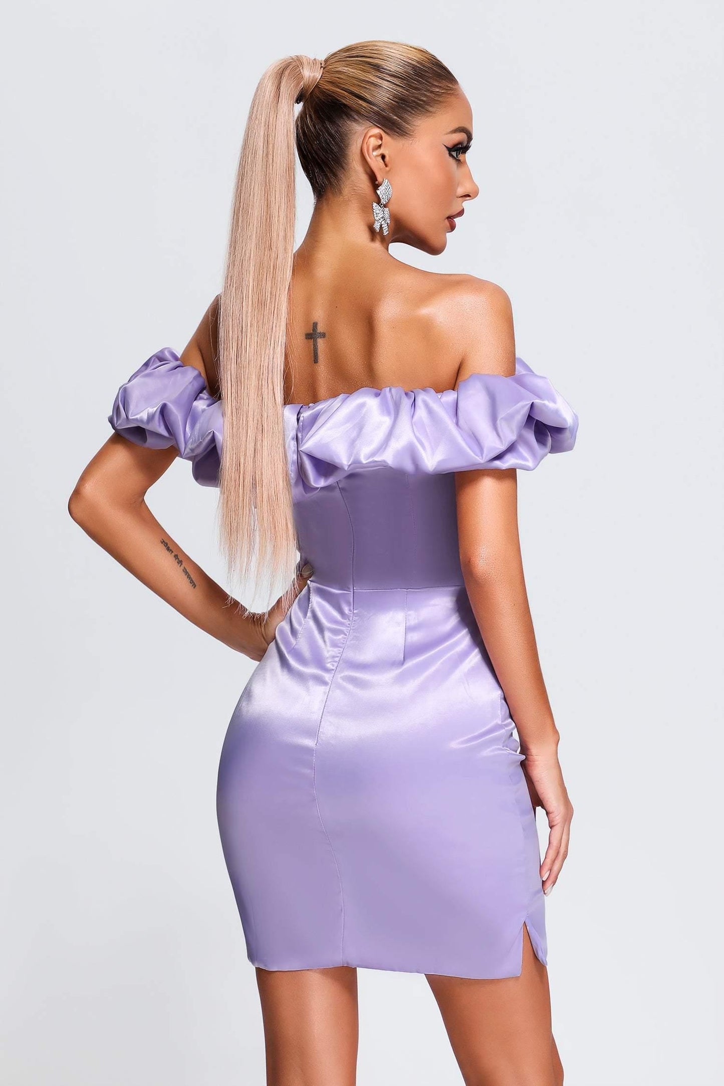 flowersverse Rebecca Off Shoulder Mini Dress