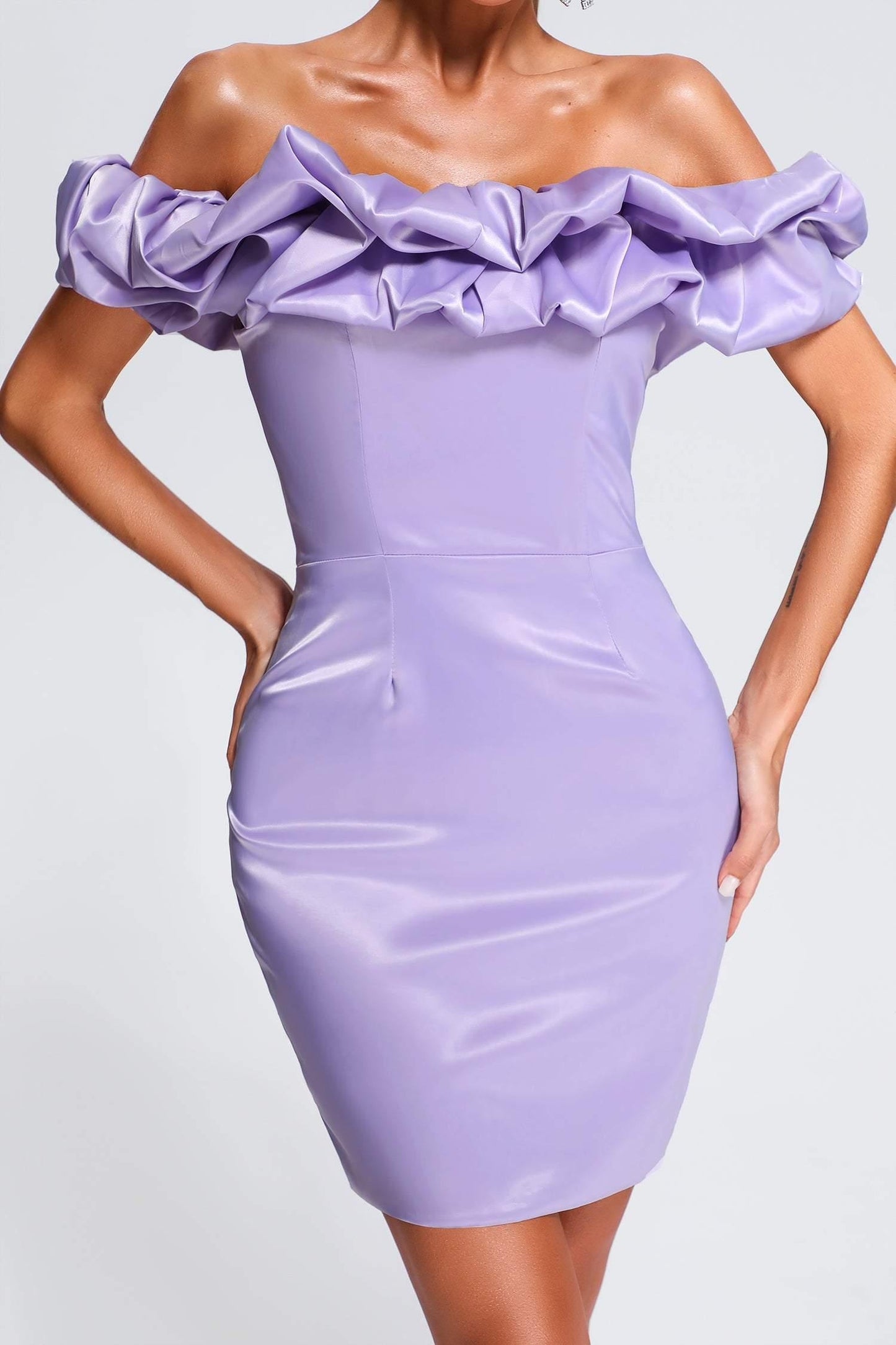 flowersverse Rebecca Off Shoulder Mini Dress