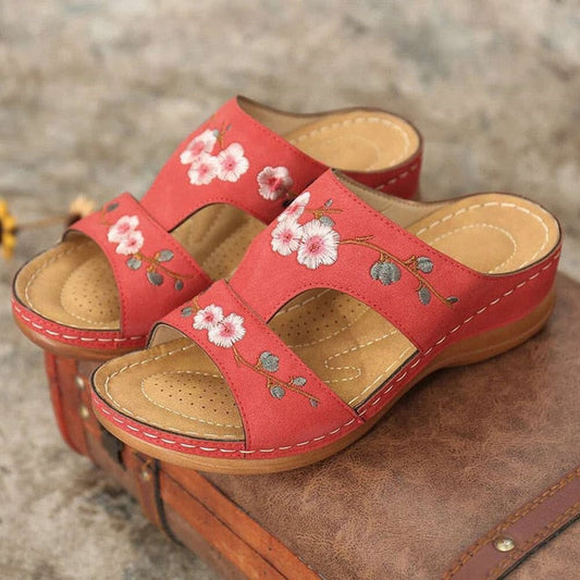 flowersverse Woman Slippers Flower Platform Colorful Ethnic Flat Shoes Woman Comfortable Casual Fashion Sandals Female Summer New Hot