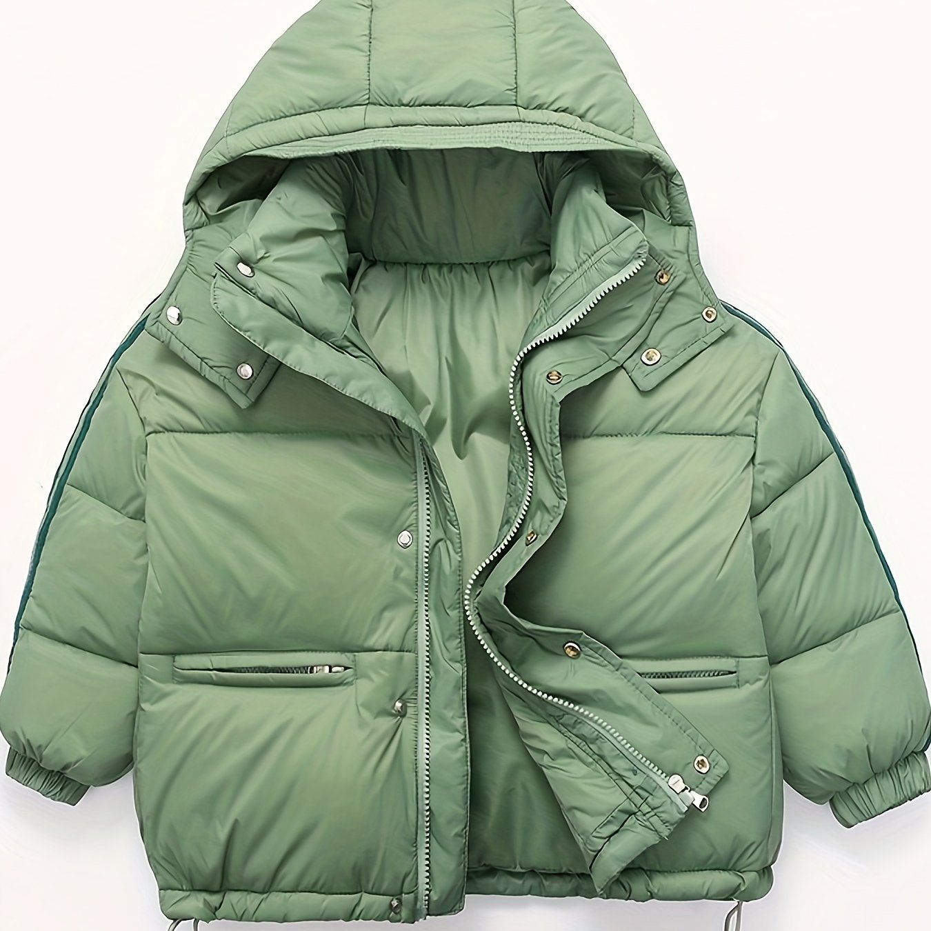 Boys' Deluxe Down Jacket Snow Suits - Soft, Warm, Zip-Up Hooded Winter Overcoat with Spacious Pockets, Reflective Strips for Enhanced Visibility, Perfect for Outdoor Play, Cold Weather Activities, and School Days