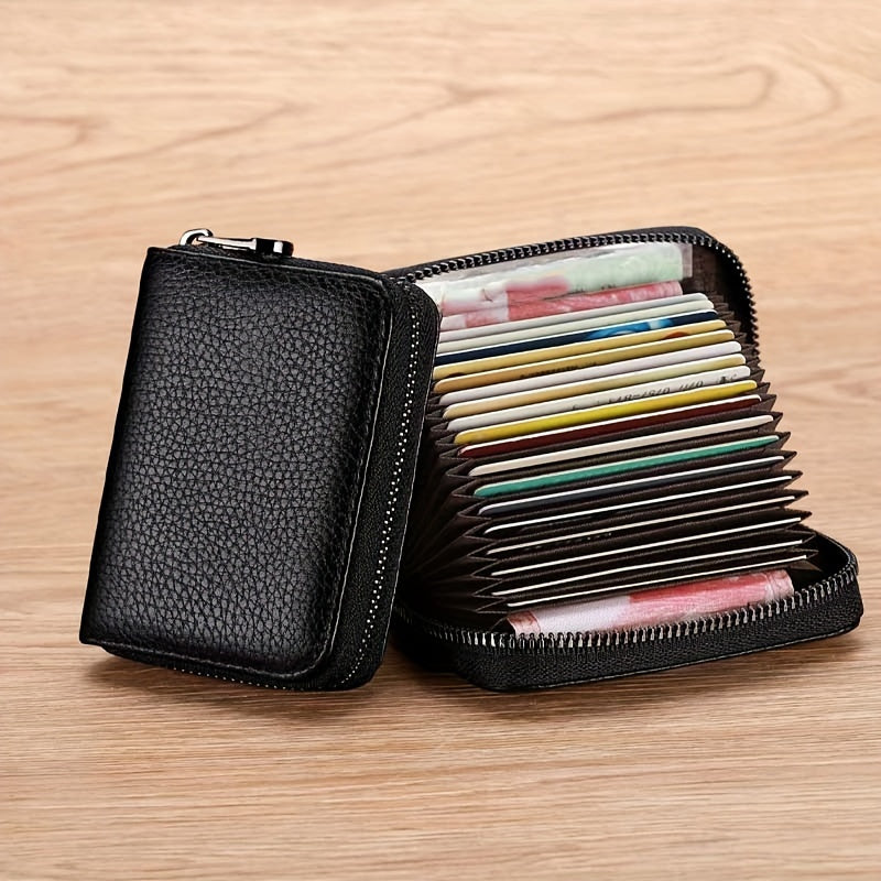 Large Capacity Travel Wallet - Holds Passport, Documents, Cards, and Cash - Waterproof, Durable, and Lightweight with Metal Chain Closure and Polyester Lining for Daily Commute