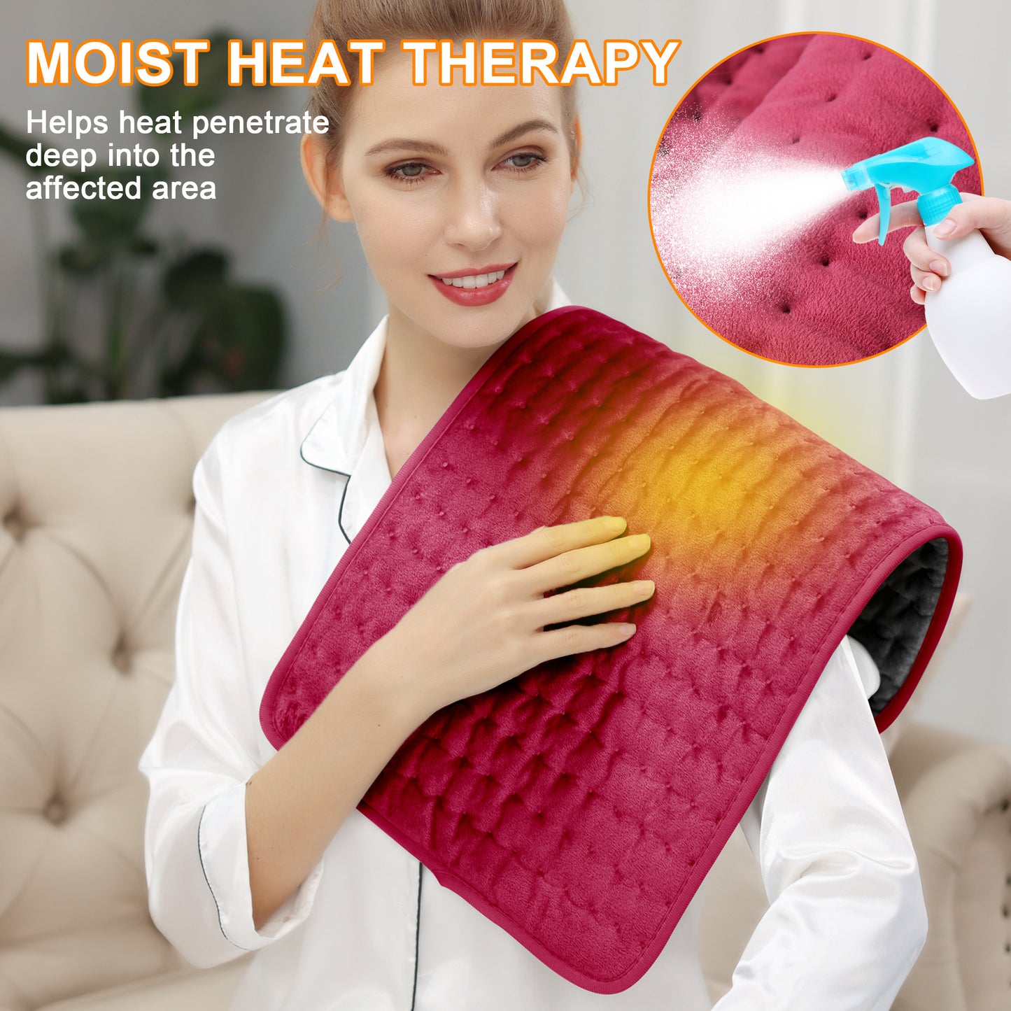 Heating Pad for Back, Neck, and Shoulder Pain Relief, Auto Shut Off,Heating Pad for Back, Neck, Shoulder, Abdomen, Waist, Knee, and Leg Pain Comfort 6 Heat Settings, Extra Large 12 x 24, Ideal for Muscle Aches and Arthritis Pain