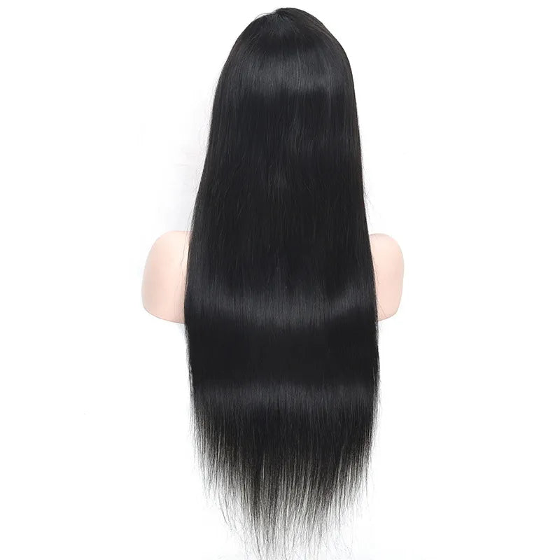 Straight Body Wave Malaysian 100% Human Hair 4*4*1 Lace Wig T-Part Wigs Mechanism Adjustable Strap 10-30inch Natural Color