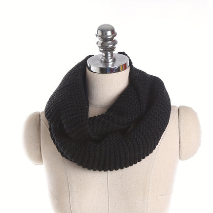 Unisex Knit Infinity Scarf Minimalist Monochrome Pullover Neck Gaiter Autumn Winter Thickened Warm Neck Cover