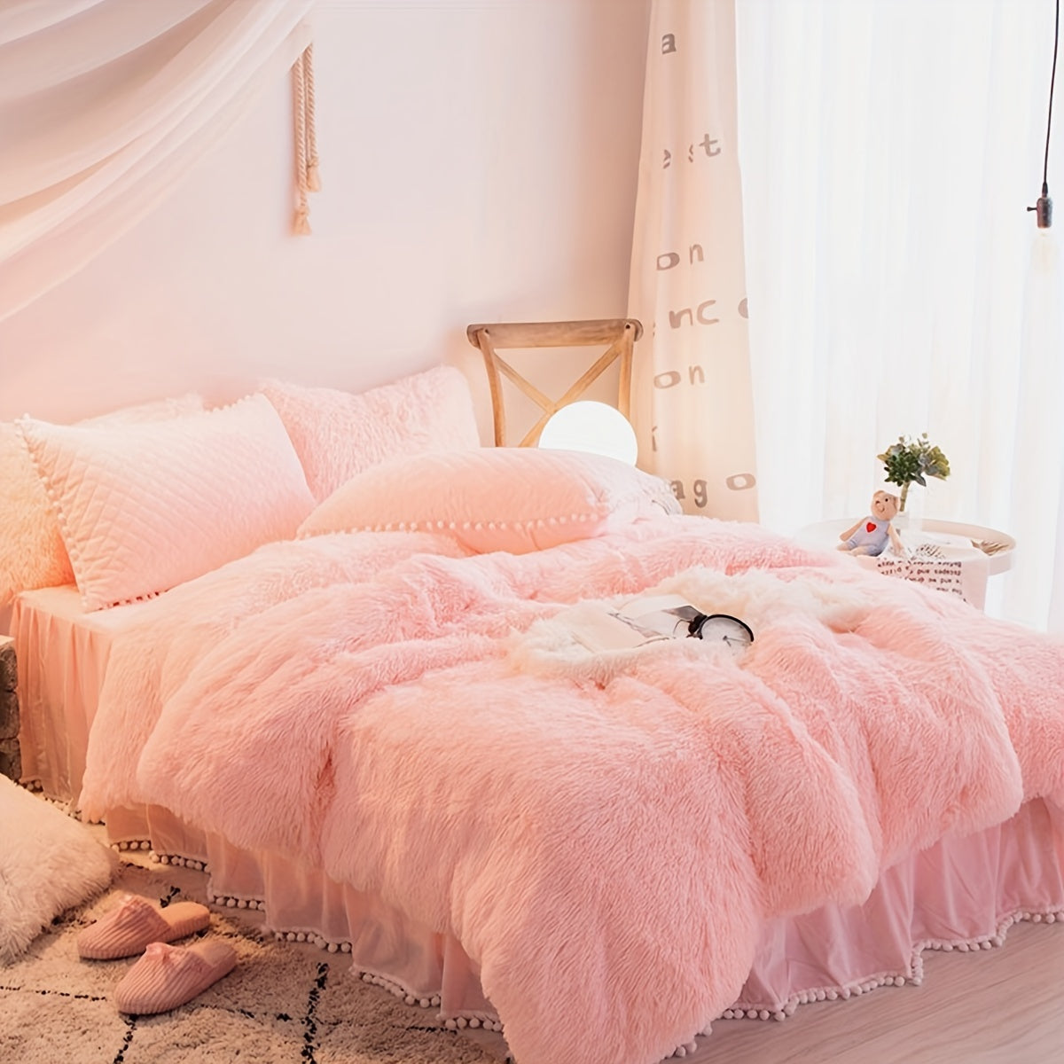 3-Piece Plush Velvet Duvet Cover Set - Soft, Comfortable, Warm, and Cozy Bedding for Autumn and Winter - Ideal for Bedroom and Guest Room, Without Core