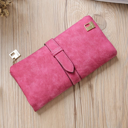 Retro Chic Frosted Long Clutch Wallet - Spacious Card Slots & Phone Pouch - Secure Money Purse for Fashion-Forward Women