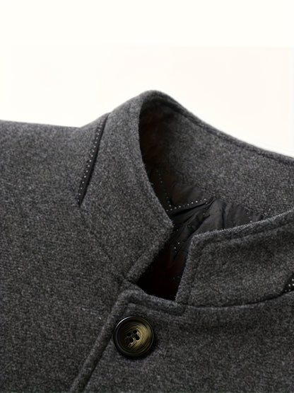 Men's Casual Wool-Blend Bomber Jacket with Stand Collar - Warm, Comfortable & Durable - Ideal Gift for Any Season