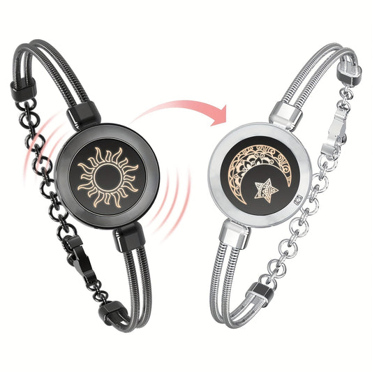 DOYOMI Long Distance Touch Bracelets For Couples, Vibration & Light Up For Love Couples Bracelets | Long Distance Relationship Gifts For Girlfriend Pairing Jewelry