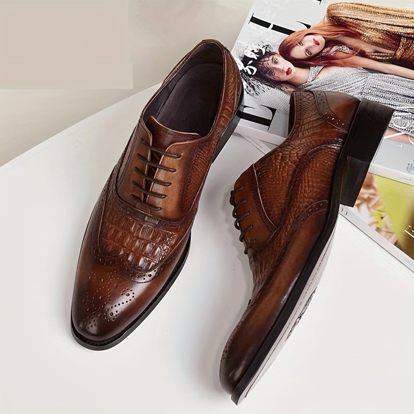 Classic Mens Leather Chukka Boots - Soft Premium Leather, Lace-Up Closure, Comfortable Cushioning, Durable Outsole, Versatile Dress Boots for Men, Casual Wear, Outdoor Activities