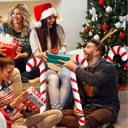 3pcs, Modern Red & White Inflatable Candy Cane Balloons, Festive Christmas Home Decor, No Power Needed, Xmas Gift, Party Supplies for Kitchen & Home