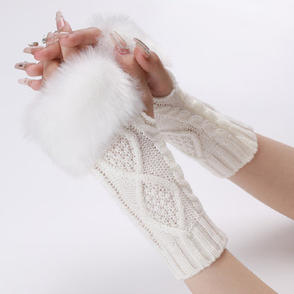 Cozy Argyle Fingerless Gloves for Women - Soft Acrylic Knit Fabric, Hand Wash Only, Stylish Winter Accessories for Cold Weather - Perfect for Outdoor Activities!