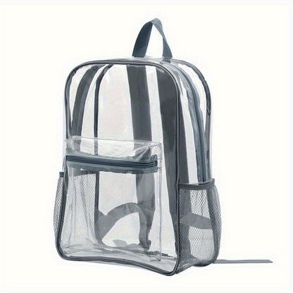 Large Capacity Clear PVC Backpack - Durable, Lightweight, and Fashionable Commuter Bag with Zipper Closure - Perfect for School and Daily Use