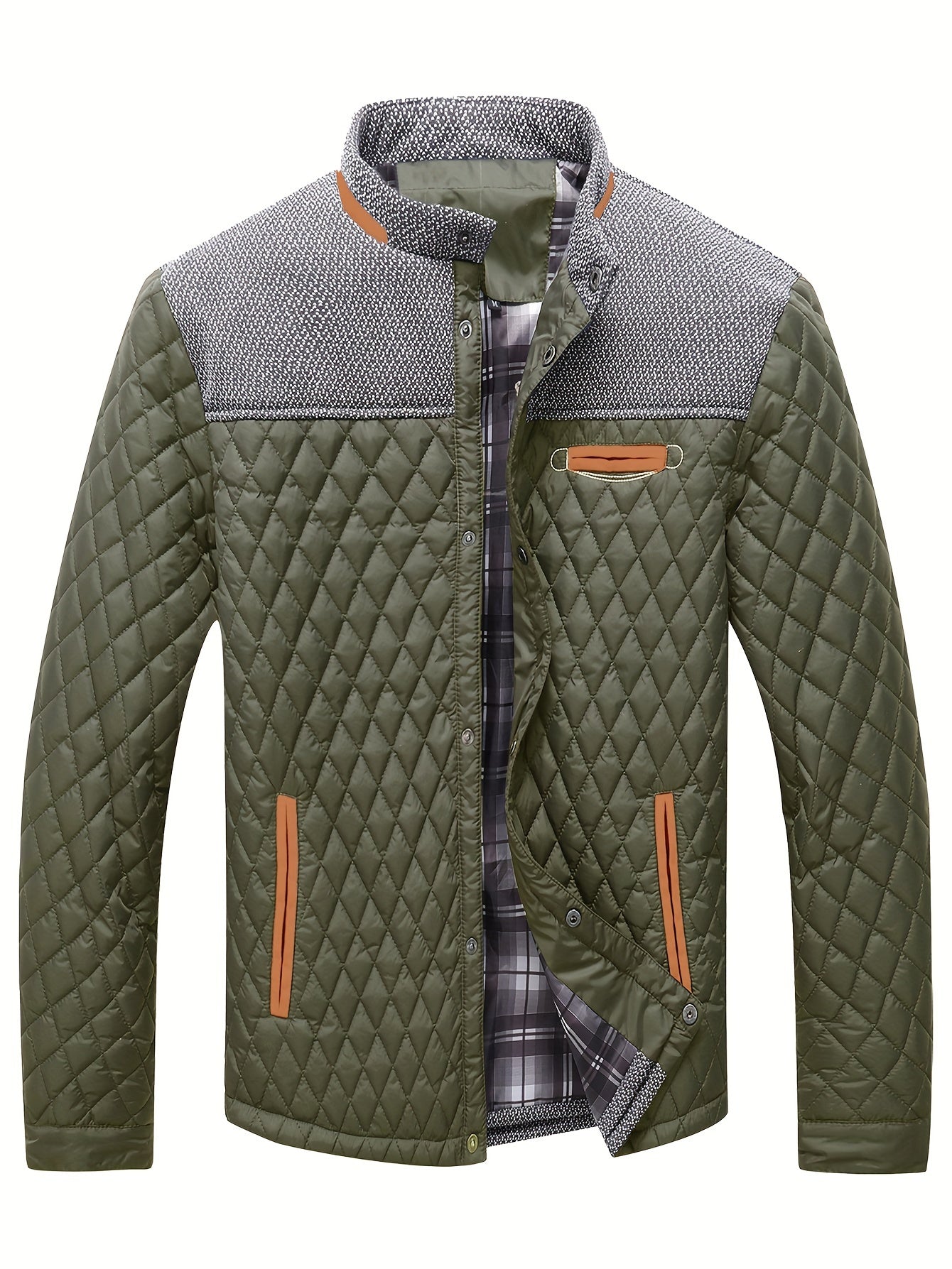 Men's Premium Quilted Winter Jacket - Warm, Lightweight, Casual Stand Collar Coat with Soft Filling, Water-Resistant Fabric, and Adjustable Hem for Comfortable Fit - Ideal for Outdoor Activities and Daily Wear