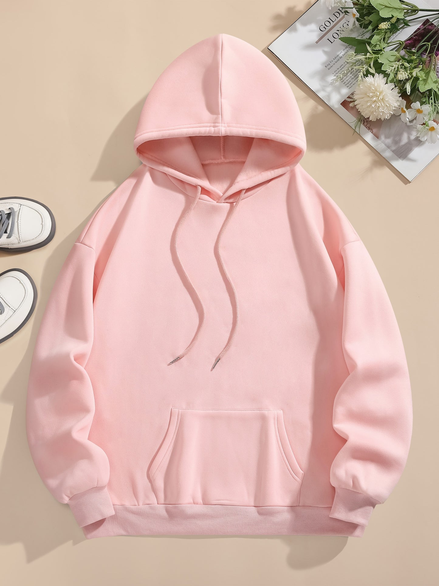 Womens Cute Cartoon Bear Print Hooded Sweatshirt - Soft Long Sleeve Drawstring Casual Wear - Trendy Comfortable Relaxed Fit for Everyday Fashion