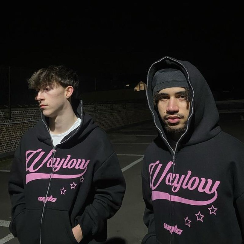 flowersverse Y2K Fashion Symbol print Harajuku Loose Casual Zipper Hoodie man Cardigan Sweatshirt oversized High Streetwear hiphop Warm Tops