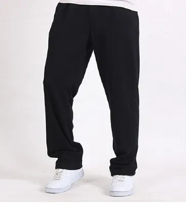 mens cropped sports 4XL 5XL 6XL 7XL sweatpants dark gray joggers plus size trousers boys loose casual cotton straight long pants