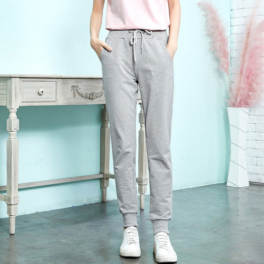 flowersverse Casual Pants Women's Clothing  Spring Korean Style Fashionable Versatile Slimming Tapered Sweatpants Harem Sports Pants Women's Trousers