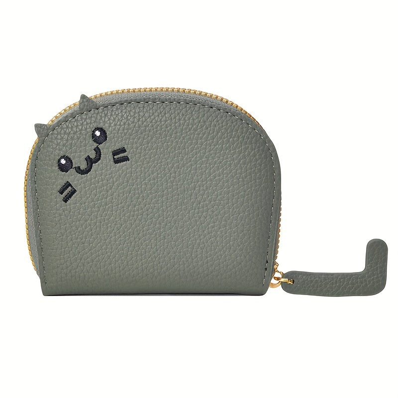 Cartoon Cat shaped design Wallet, Women's Multi-card slots Holder (4.13''x3.35''/10.5cm*8.5cm), Cute Fashion Faux Leather Coin Purse