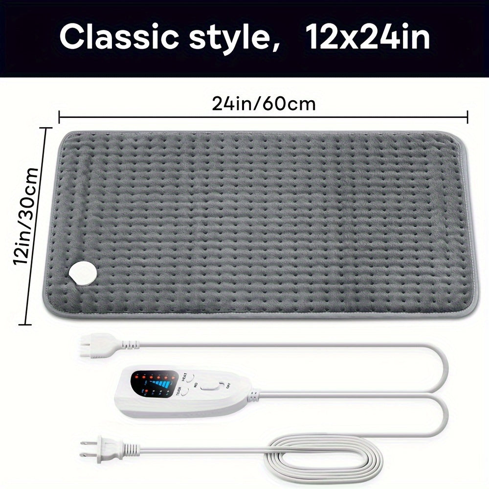 Extra Large Electric Heating Pad for Pain Relief - 6 Heat Levels, 4 Timer Settings, Auto-Off After 2 Hours, Machine Washable, Moist/Dry Heat Relax for Back, Neck, Shoulders, Belly, Waist, Knees & Legs