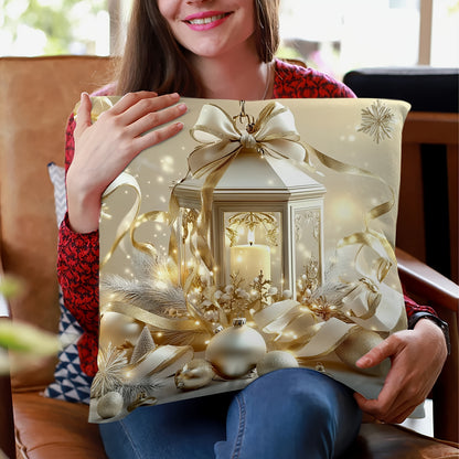 4PCS Christmas Holiday Decorative Throw Pillow Covers, Velvet Printed Swan Design, Luxury Golden Comfort Soft Cushion Cases, Festive Single-Sided Print, Zippered, Machine Washable for Living Room, Bedroom, Sofa – 100% Polyester