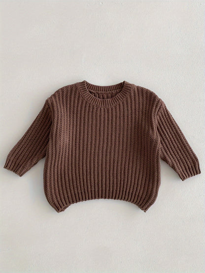 Boys Korean Style Knit Pullover Sweater, Casual & Comfortable Top For Fall/Winter