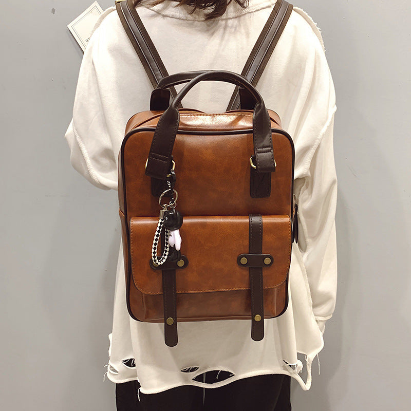 Autumn and Winter New Classic Backpack Women's Versatile Multi-Purpose Fashion Retro Backpack Campus Leisure Large Capacity Bag