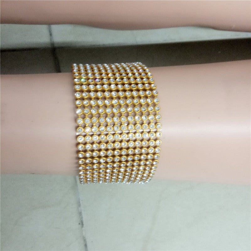 2025 ins multi-row drill foot jewelry, flash drill neck jewelry, summer sandals with anklet women's BY0230