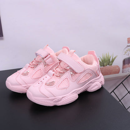 flowersverse Children's Sneaker Spring New Children's Shoes Wholesale Medium and Large Children's Mesh Breathable Casual Shoes Student Running Shoes