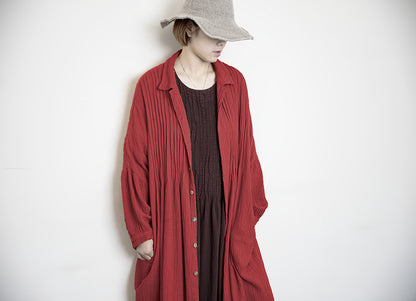 new design cotton and linen loose and comfortable personalized versatile organ pleated cardigan jacket