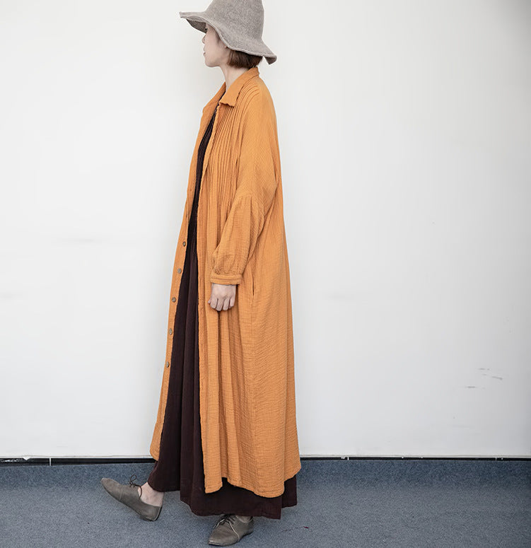 new design cotton and linen loose and comfortable personalized versatile organ pleated cardigan jacket