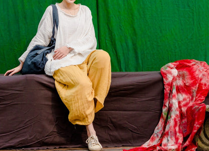 simple design spring and autumn women's wide-leg pants loose retro style versatile trousers