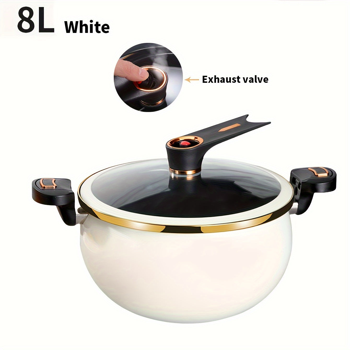 2.11gal Large Capacity Non-Stick Cast Iron Pot - Versatile for Stew, Soup & More - Compatible with Induction & Gas Stoves