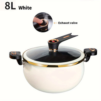 2.11gal Large Capacity Non-Stick Cast Iron Pot - Versatile for Stew, Soup & More - Compatible with Induction & Gas Stoves