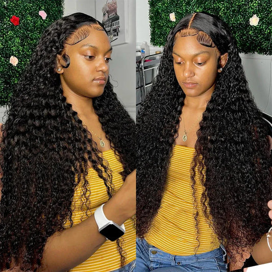 Deep Wave Frontal Wig 13x6 Lace 13x4 Curly Front Human Hair Wigs For Women Wet And Wavy 4x4 Water Closure On Sale 240130