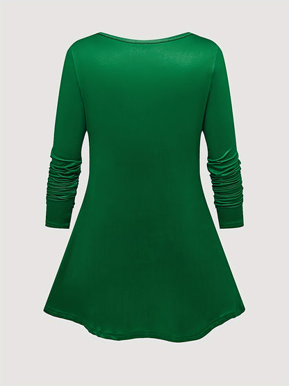 Christmas Elf Themed Women's Casual Polyester Knit Sweater Set with Long Sleeve Top and Pants - Festive Holiday Outfit for All Seasons