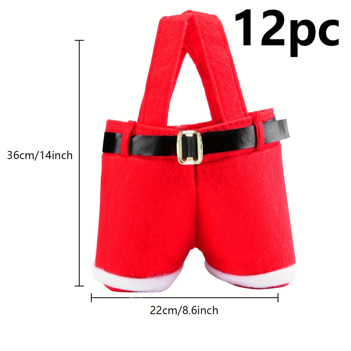 3/6/9/12pcs, Santa Claus Shorts Gift Bag Cute Christmas Gift Bag Polyester Material New Year Christmas Gift Candy Bag Set