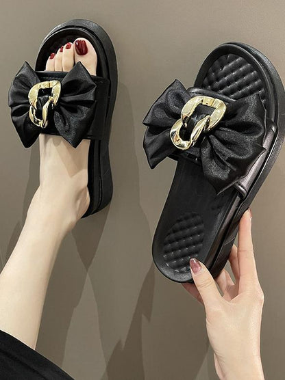 Metal Chain Decor Bowknot Sandals