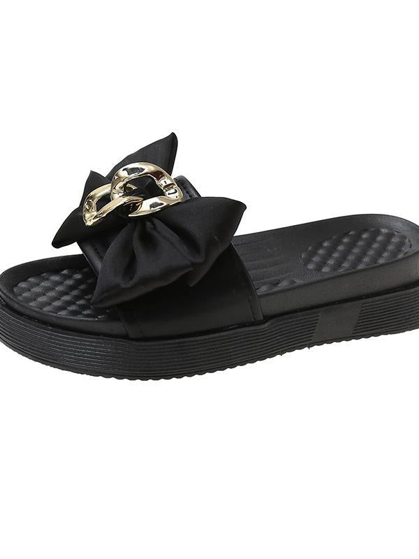 Metal Chain Decor Bowknot Sandals