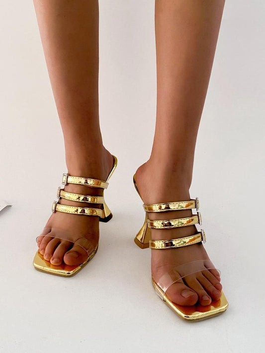 Open Toe Chunky Heels Sandals