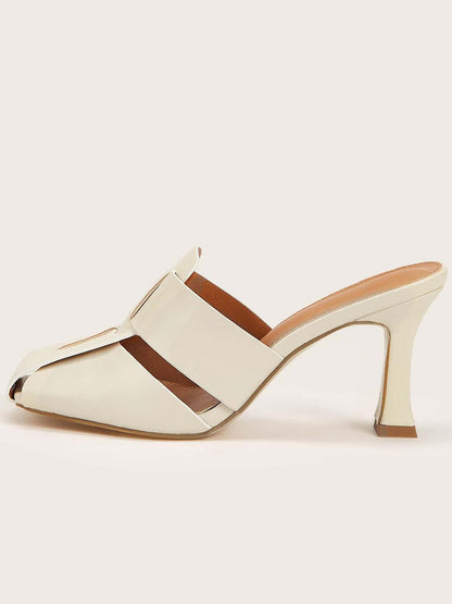 Square Toe Crossover High Heel Sandals