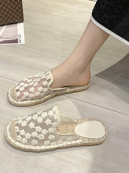 Lace Flat Non Slip Comfy Slippers